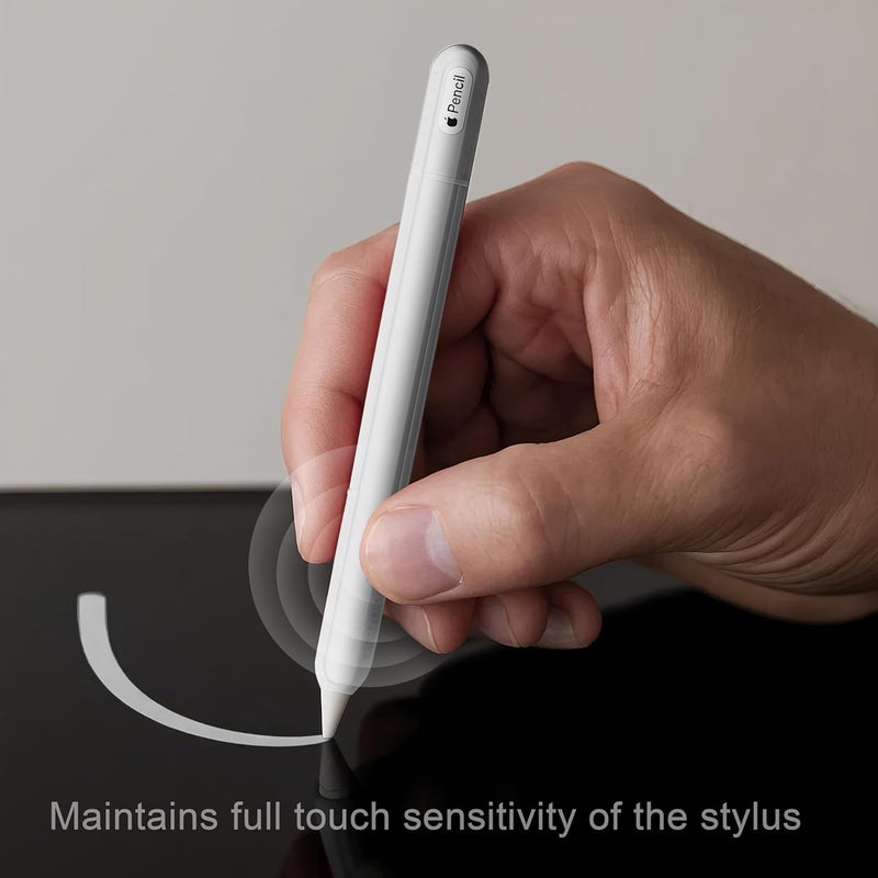 HoldFist Silicone Case Cover Skin Compatible with Apple Pencil (2nd Gen/Pro/USB-C) – Protective Sleeve, Comfortable Grip, Ergonomic Anti-Slip Design, Lightweight & Scratch-Resistant (White) - Image 3